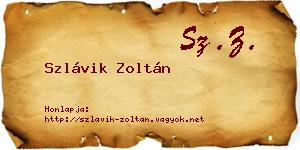 Szlávik Zoltán névjegykártya