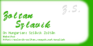 zoltan szlavik business card